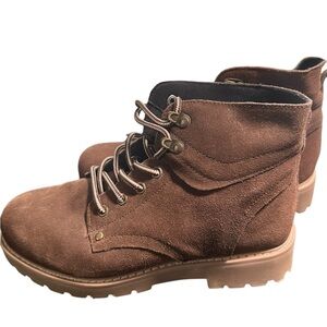 Brown Suede Ankle Boots Propet Work Boots Stylish 8x (2E) fits an 8 wide foot